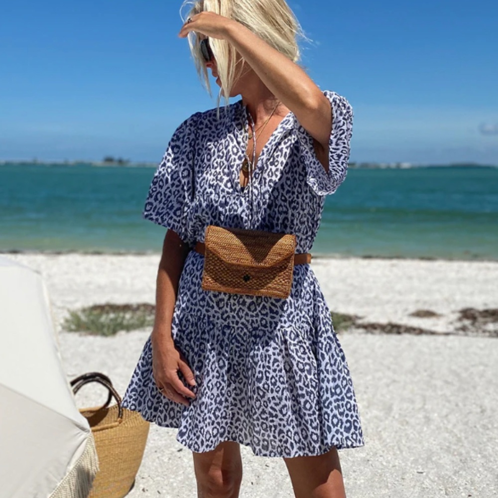 EMERSON FRY Isla Dress - Charcoal Leopard Organic XS/S